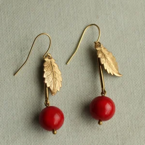 Silk Purse, Cherry Earrings