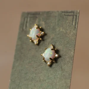 Silk Purse, Sow's Ear Opal Oval Stud Earrings