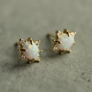 Silk Purse, Sow's Ear Opal Oval Stud Earrings