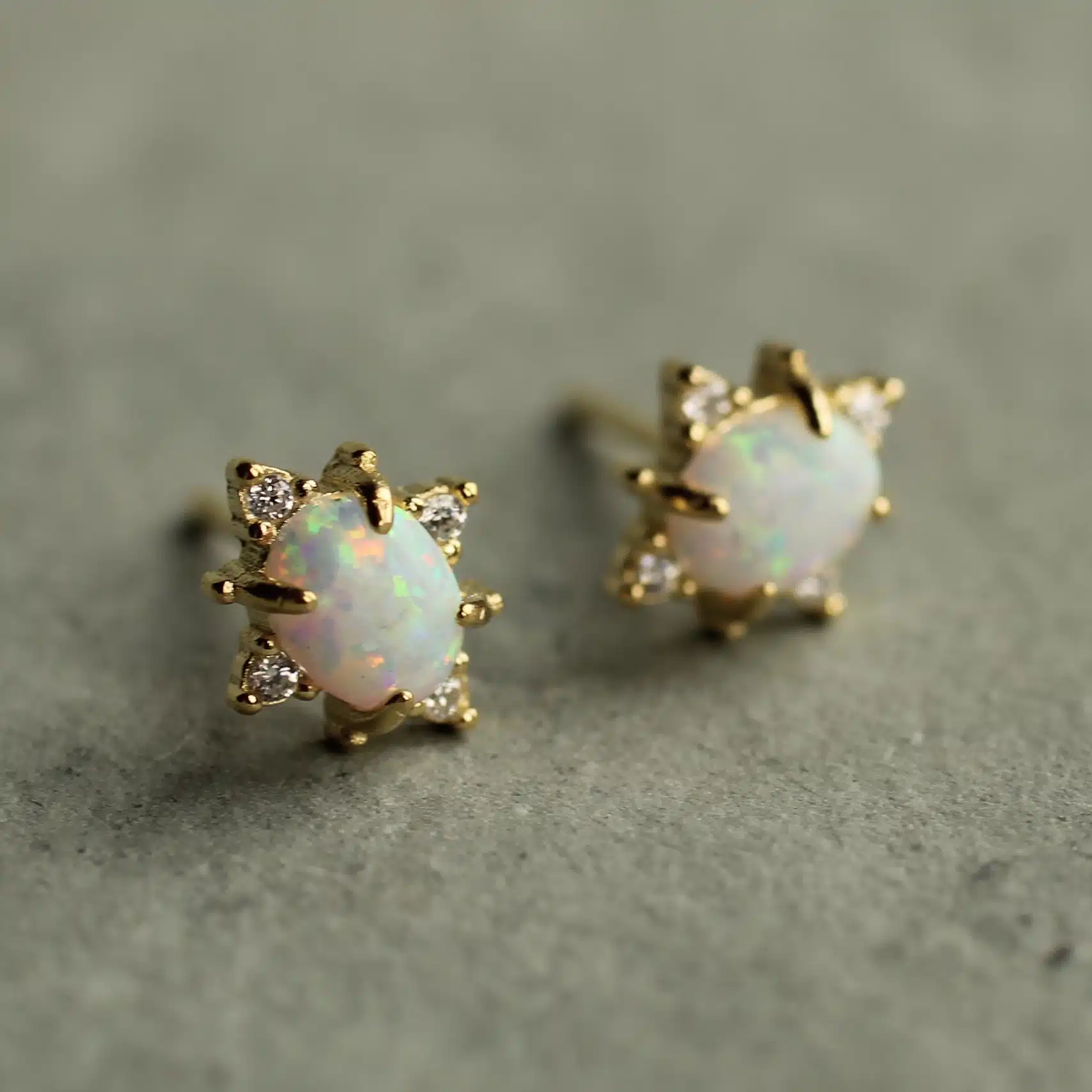 Silk Purse, Sow's Ear Opal Oval Stud Earrings