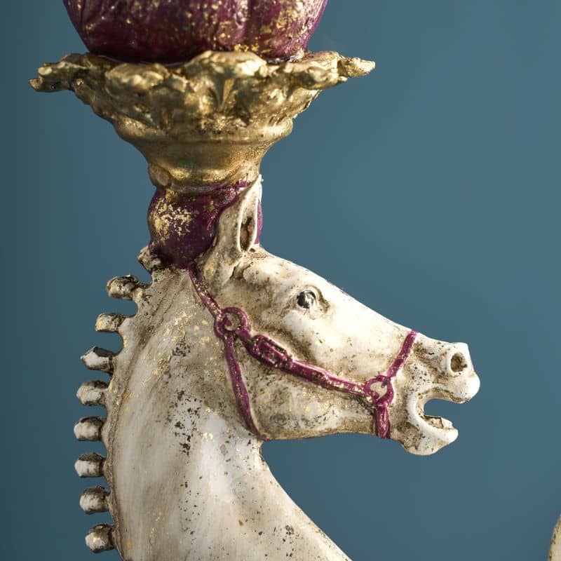 WERNS® Candelabra Circus Horse, White Polyresin - Image 8