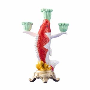 WERNS® Candle holder fish Koi, red-white-green