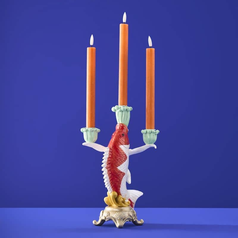 WERNS® Candle holder fish Koi, red-white-green