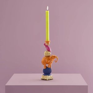 WERNS® Candleholder Elephant with Cockatoo, Hand-Painted