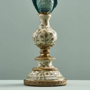 Alternative view of WERNS® Set of 2 parrot candle holders, turquoise-white