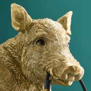 Alternative view of WERNS® Table Lamp Wild Boar William, gold