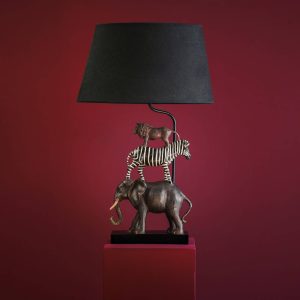 WERNS® Table lamp Lion, Zebra, Elephant, Safari
