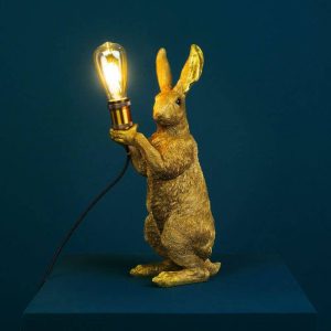 WERNS® Table lamp rabbit Meister Lampe, gold