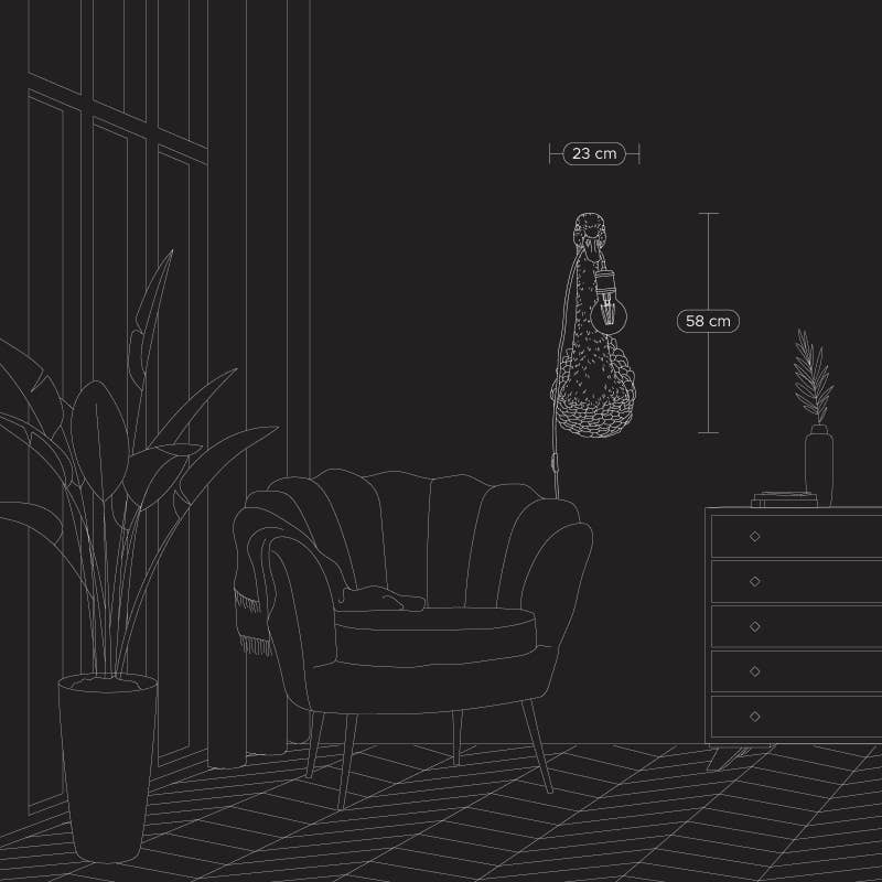 WERNS® Wall Lamp swan Petra, black - Image 6