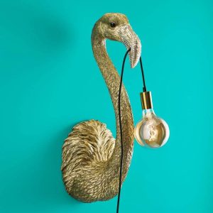 WERNS® Wall lamp Flamingo Tiffany, gold
