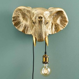 Wall lamp elephant Jumbo, gold