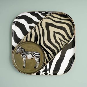 Alternative view of Werns® Set of 3 Tray Set Zebra Black &White, Black & Beige, Brown