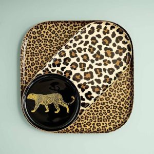 Werns® 3 Piece Tray Set Leopard, Brown