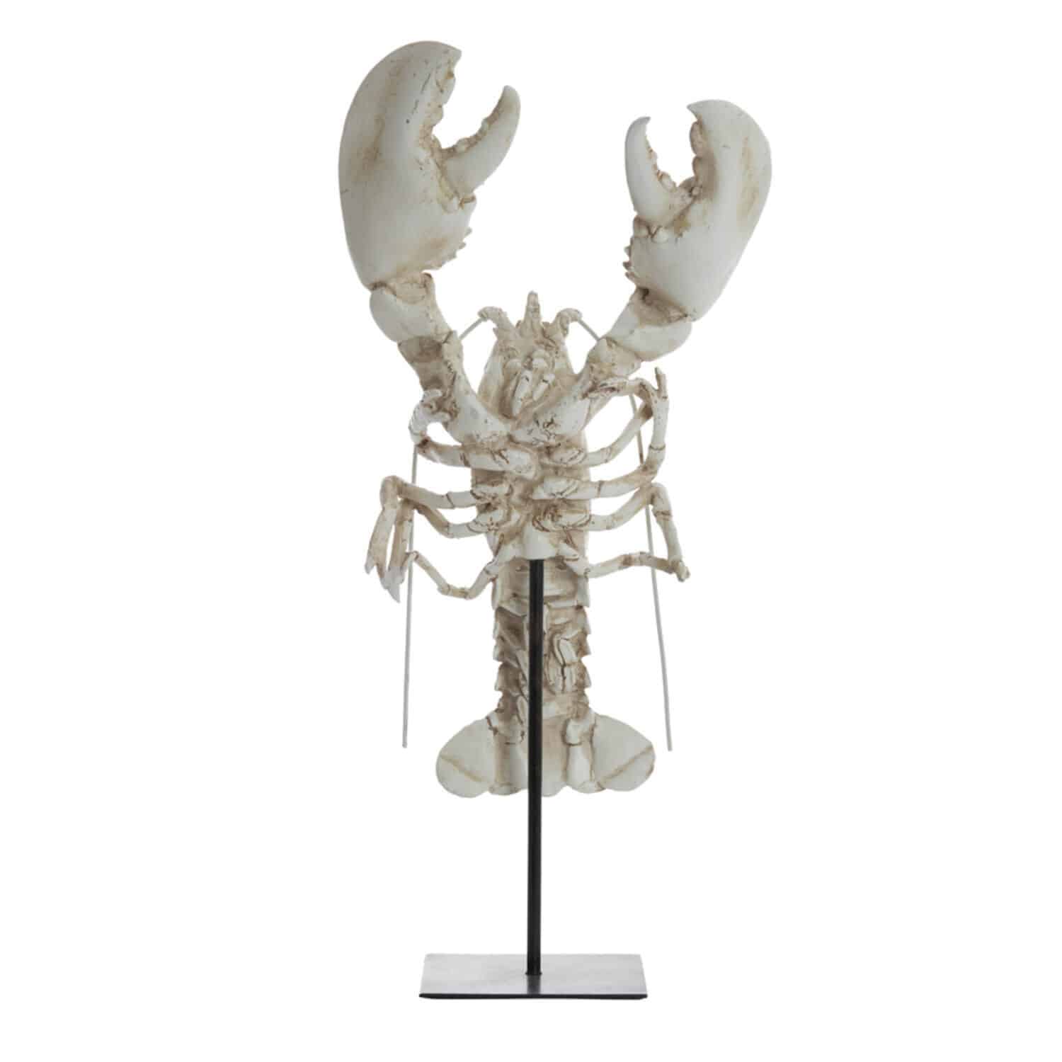 White Faux Lobster on Stand